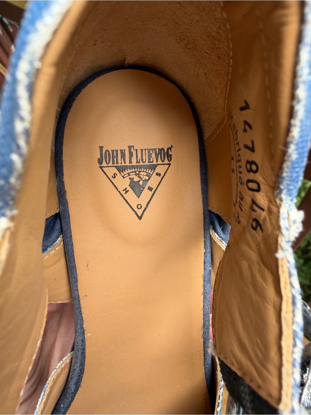 John Fluevog Light Blue Denim Platform Mary Jane Clogs - Picture 4 of 12